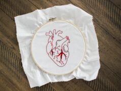 Image brodée du coeur